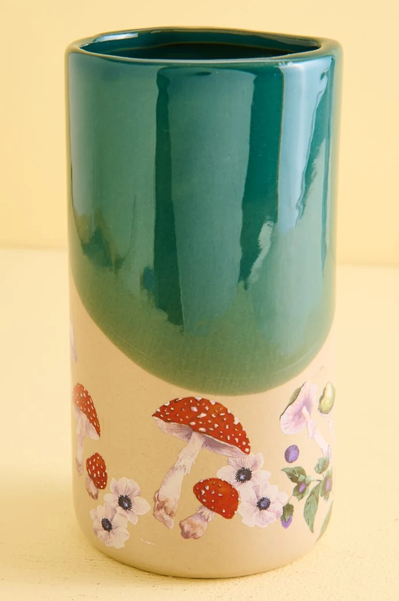 Woodland Mushroom Retro Tumbler with Straw