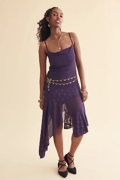 Plum Asymmetrical Fairy Mesh Tank Dress
