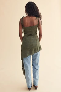 Green Ruffle Asymmetrical Fairy Tank
