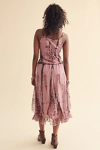 Iced Berry Striped Tie Dye Fairy Maxi Skirt
