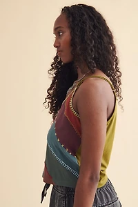 Vertical Boho Patchwork Stitch Tank