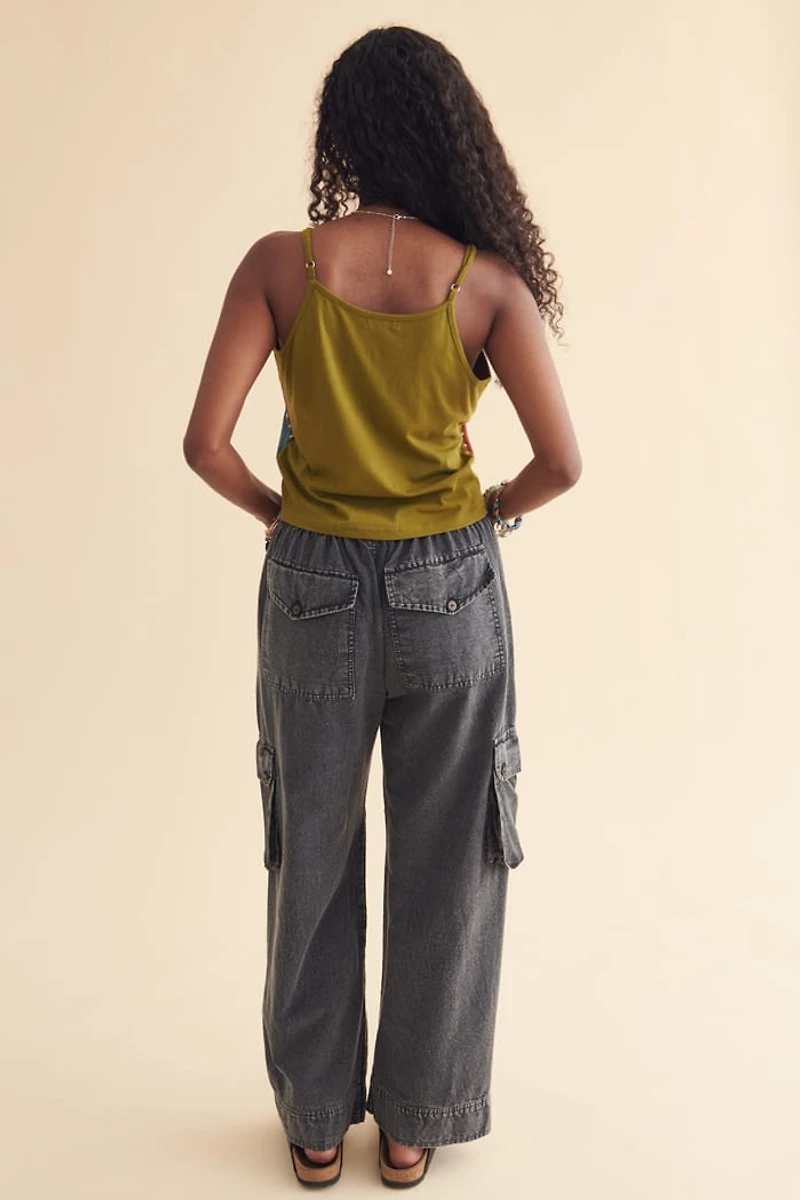 Grey Acid Washed Unisex Cargo Pants