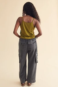 Grey Acid Washed Unisex Cargo Pants