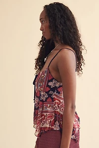 Paisley Front Tie Fairy Tank