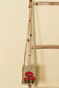 Mushroom Embroidered Mini Crossbody Bag