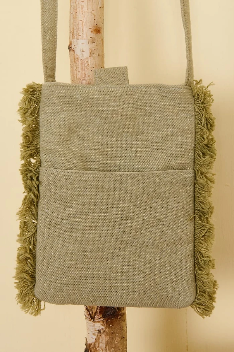 Mushroom Embroidered Mini Crossbody Bag