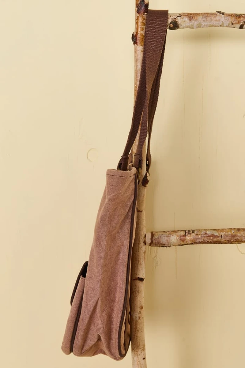 Brown Two Tone Utility Travel Shoulder Bag