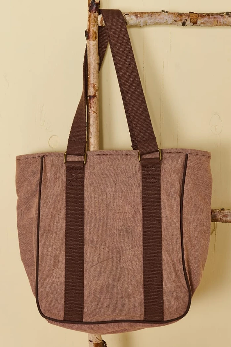 Brown Two Tone Utility Travel Shoulder Bag