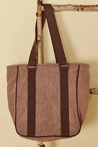 Brown Two Tone Utility Travel Shoulder Bag
