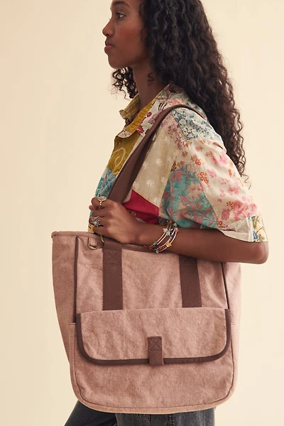 Brown Two Tone Utility Travel Shoulder Bag