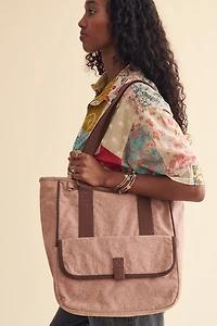 Brown Two Tone Utility Travel Shoulder Bag