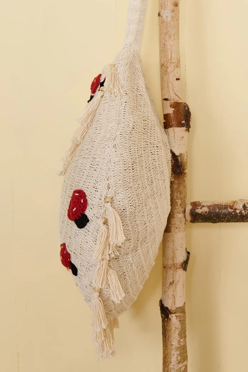 Boho Mushroom Crochet Crossbody Bag