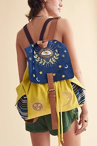 Mystic Evil Eye Embroidered Backpack
