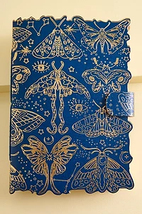 Blue Moth Foil Leather Journal