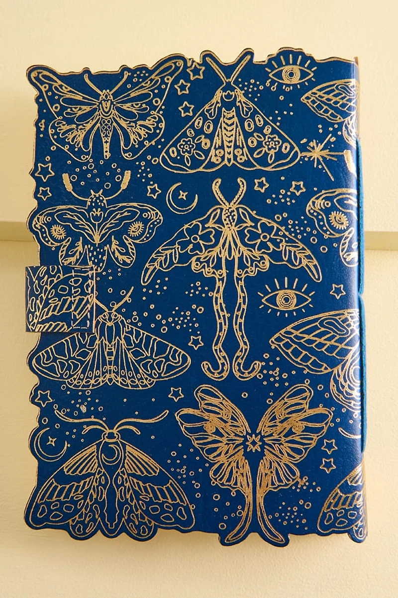 Blue Moth Foil Leather Journal