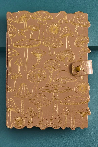 Gold Mushroom Foil Leather Journal