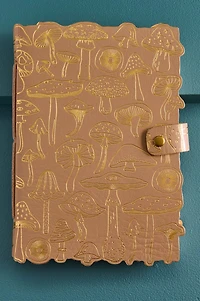 Gold Mushroom Foil Leather Journal