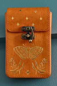 Brown Butterfly Leather Tarot Card Case