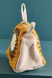 Yellow Daisy Crochet Travel Zip Pouch