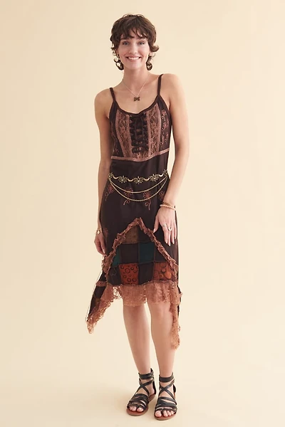 Brown Patchwork Lace Fairy Dress