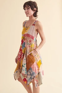 Pink Sunny Overdyed Patchwork Dress