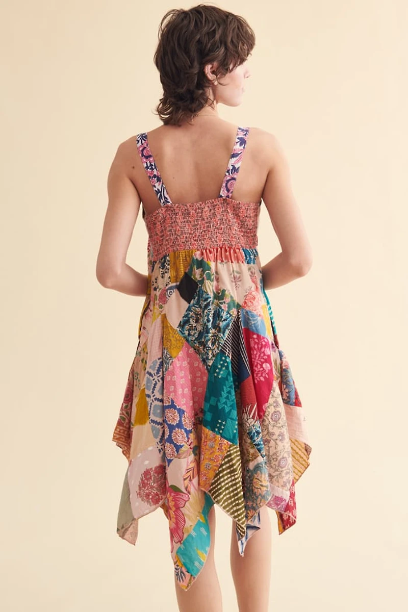Pink Sunny Overdyed Patchwork Dress