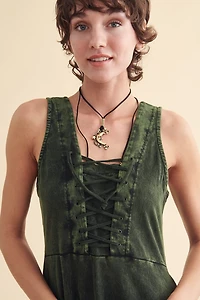 Green Lace Up Fairy Dress