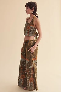 Whimsical Woodland Mushroom Wide Leg Pants