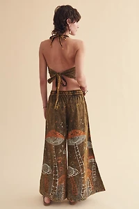 Whimsical Woodland Mushroom Wide Leg Pants
