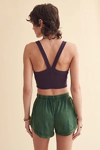 Green Mandala Side Panel Hippie Shorts