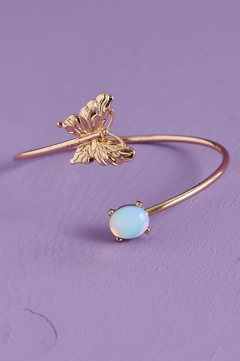 Opalite Butterfly Open Wrap Ring