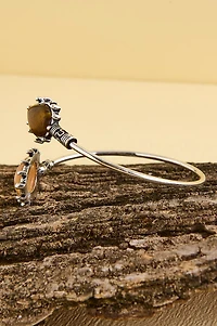 Silver Teardrop Tiger’s Eye Cuff Bracelet