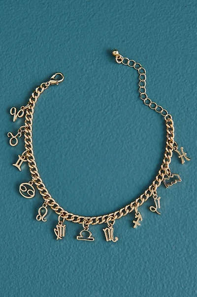 Zodiac Symbol Mini Charm Chain Bracelet