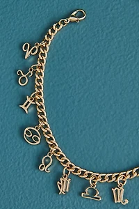 Zodiac Symbol Mini Charm Chain Bracelet