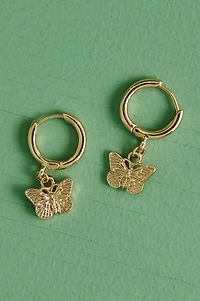 Gold Butterfly Mini Hoop Earrings