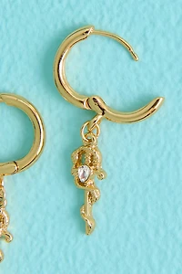 Gold Snake Dagger Mini Hoop Earrings