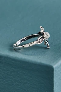 Labradorite Silver Dainty Celestial Ring