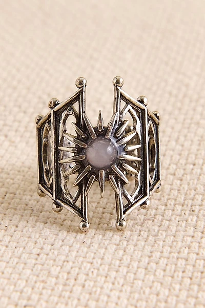 Rose Quartz Gothic Sun Ring