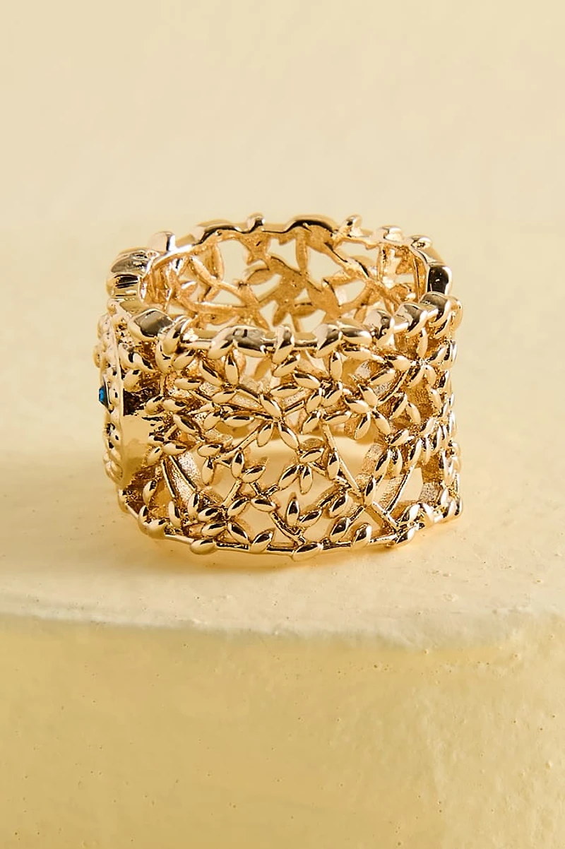 Gold Chunky Filigree Serpent Ring