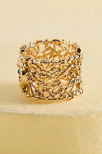 Gold Chunky Filigree Serpent Ring
