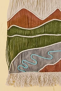 Mountainscape Scene Macrame Wall Hanging