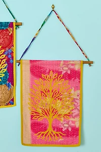 Assorted Tree of Life Kantha Fabric Banner