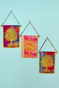 Assorted Tree of Life Kantha Fabric Banner