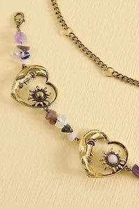 Amethyst Moon Heart Chain Belt