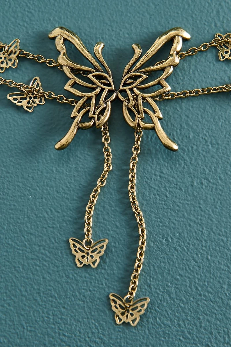 Gold Butterfly Double Chain Belt