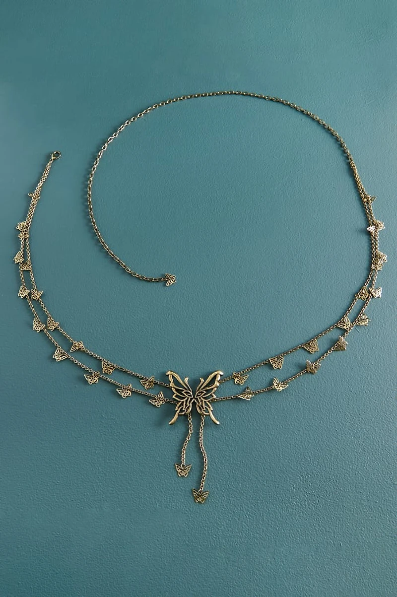 Gold Butterfly Double Chain Belt