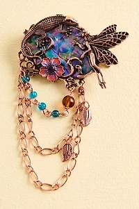 Amethyst Floral Fairy Chain Brooch