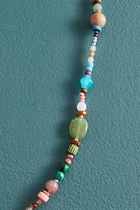 Rainbow Beaded Glass and Stone Belt