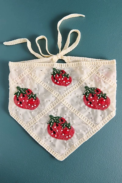 Strawberry Beaded Headband Scarf