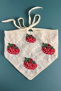 Strawberry Beaded Headband Scarf